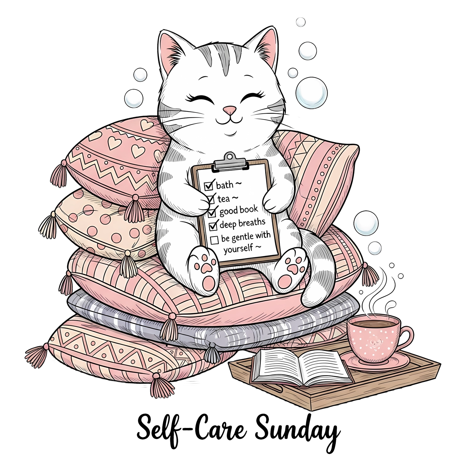 cat with checklist